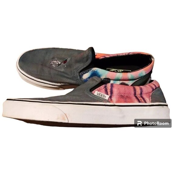 VANS Grateful Dead Slip On Sneakers M 7 W 8.5 Gray Tie-Dye - Picture 5 of 7